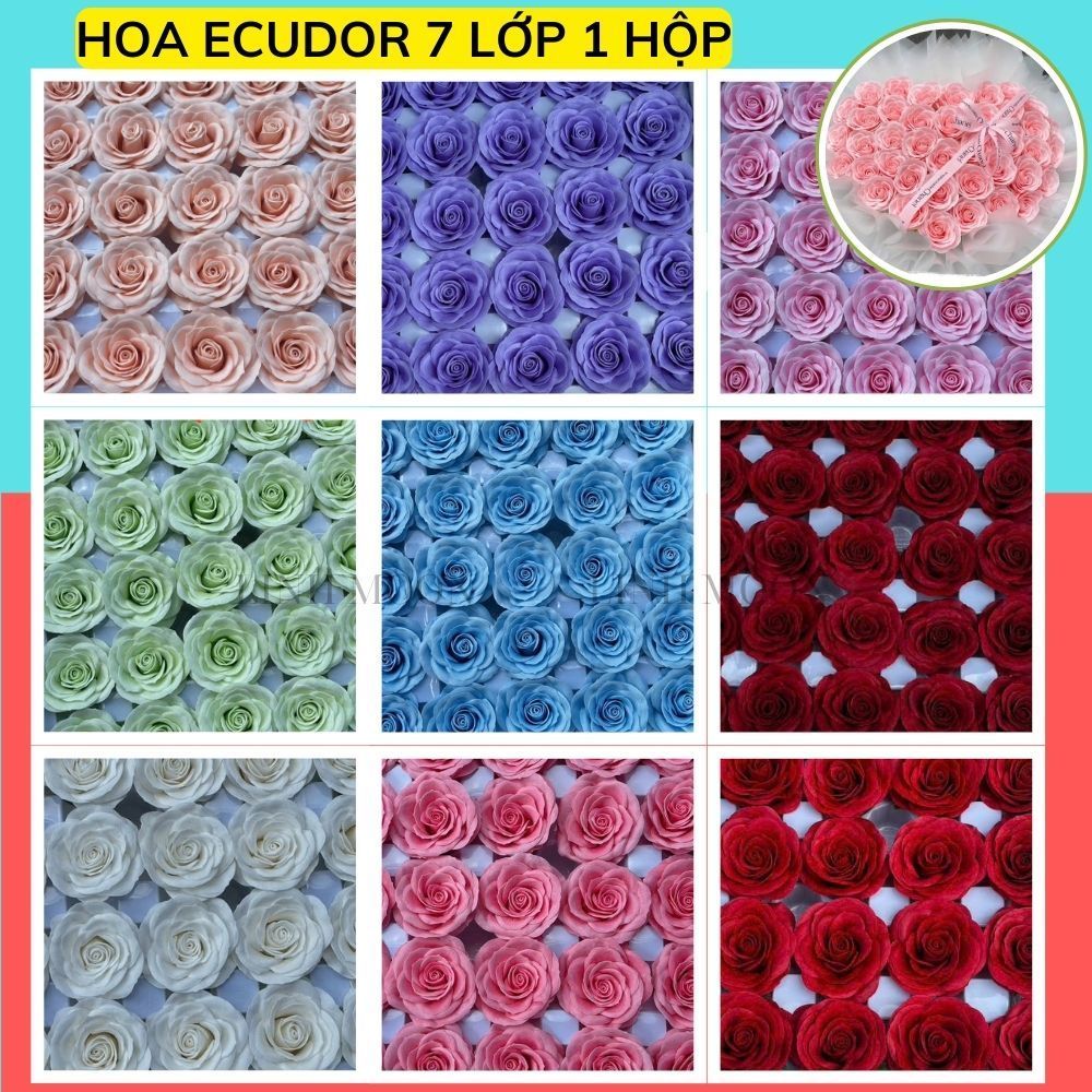 [1 HỘP LOẠI 1] 25 Bông Hoa Sáp Ecuador Hoa Hồng Ecuador Sáp Thơm 7 Lớp 25 Bông