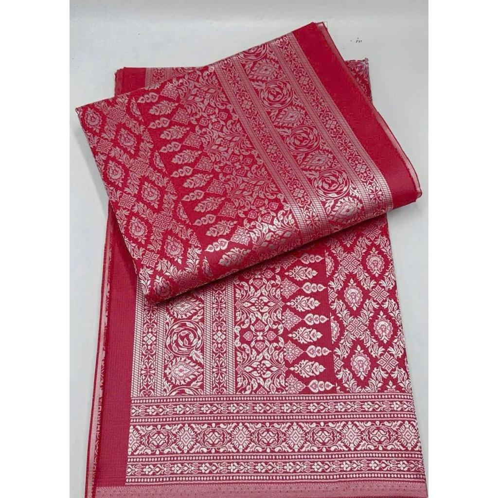 Vải Gấm Lụa Đỏ Dài 1m7 Khmer/ThaiLand