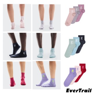 Tất / Vớ Thể Thao Chạy Bộ Unisex ON Running Logo Sock Mid 3P