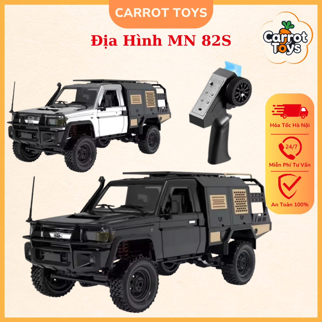 Xe Điều Khiển Từ Xa MN82S, Bản Nâng Cấp Đặc Biệt Từ MN82-LC79 Có Servo, Điều Tốc, Hiệu Ứng Đèn LED
