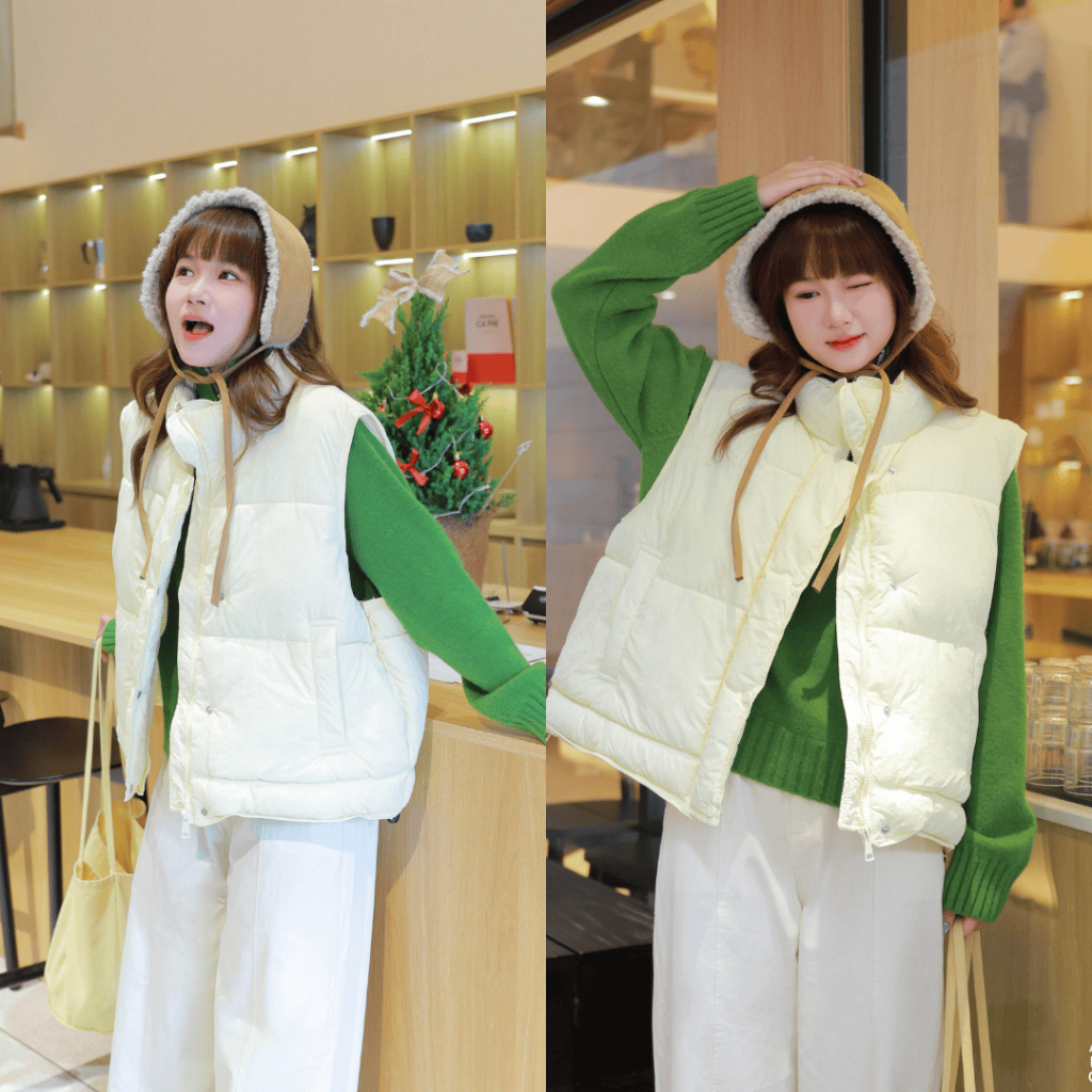 Áo Gile Phao Nữ FMStyle Dáng Rộng Cổ Cao Giữ Ấm, Mặc Ngoài Áo Len Cực Xinh Thu Đông