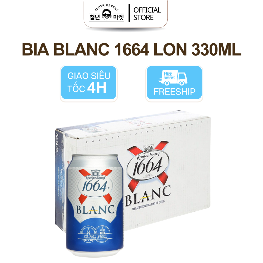 Thùng 24 Lon Bia Kronenbourg 1664 Blanc 5% 330ML