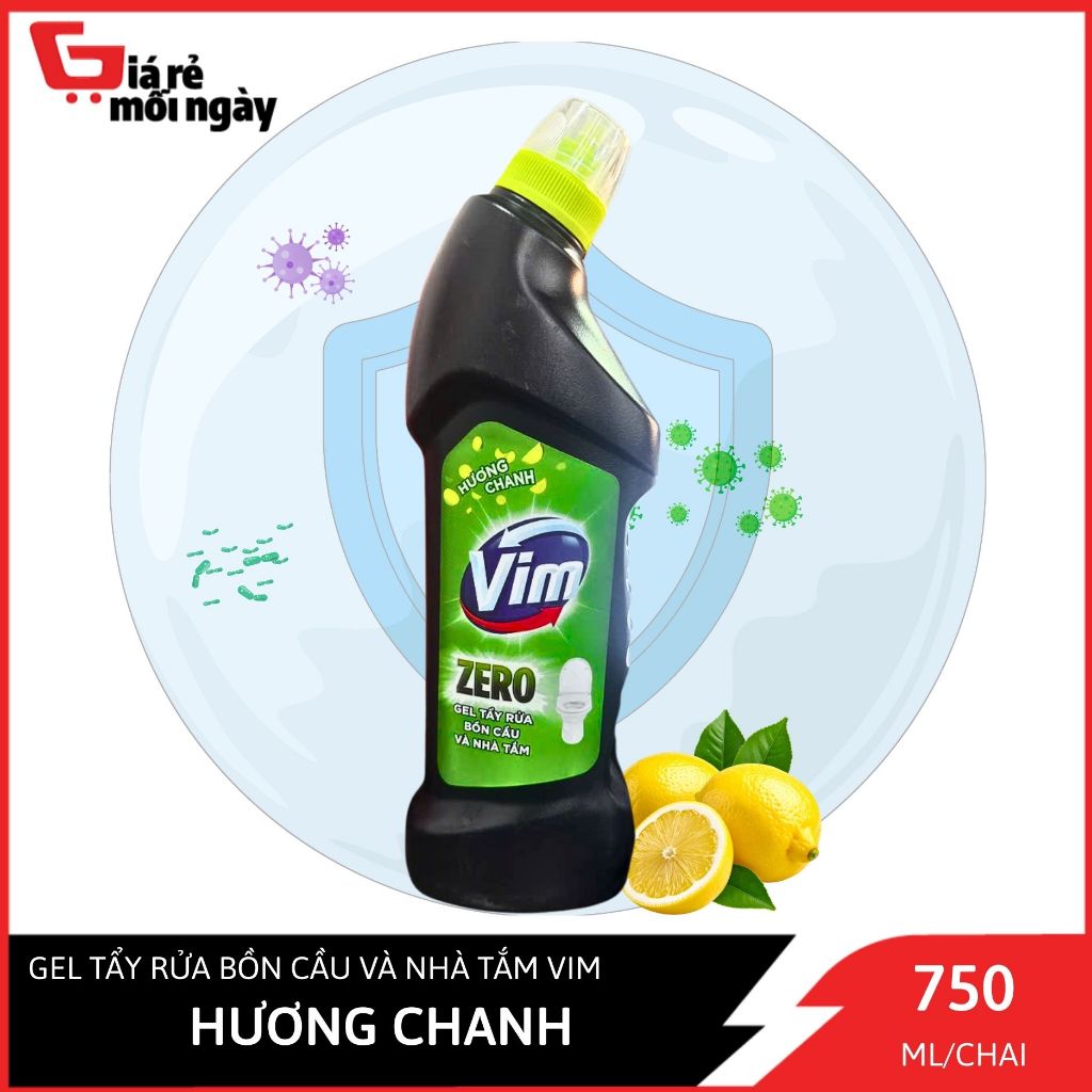 Vim Vệ Sinh Zero Hương Chanh Chai 750ML