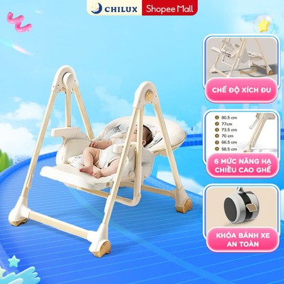 Ghế ăn dặm đa năng cho bé Chilux Grow V Plus tích hợp xích đu, điều chỉnh chiều cao linh hoạt