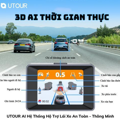 Camera Hành Trình UTOUR C2 MAX | SIÊU NÉT 4K | BH 18 THÁNG