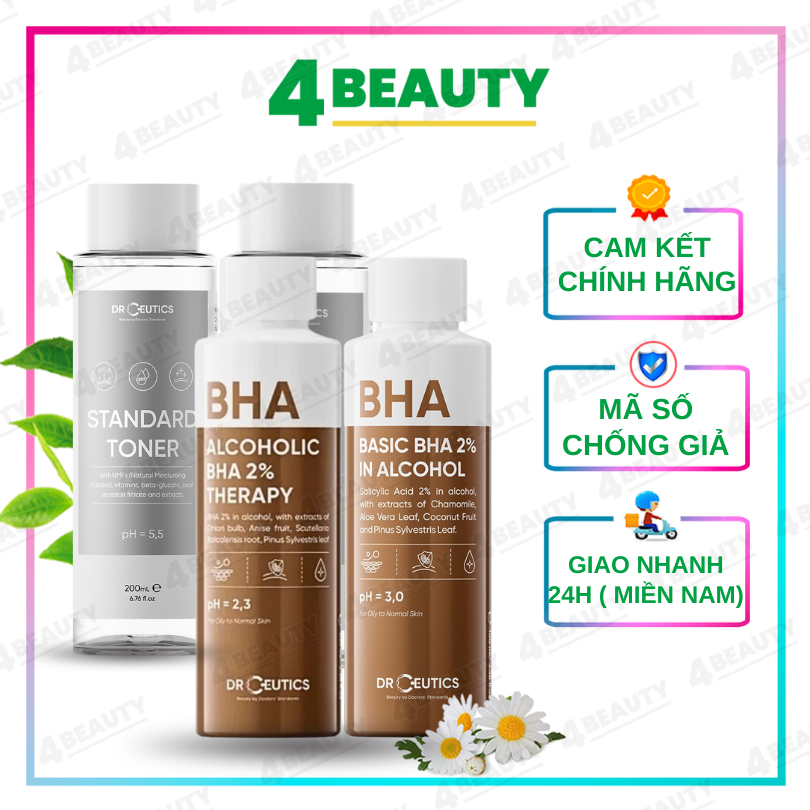 Toner DrCeutics - Toner Cân Bằng Da DrCeutics BHA 2%/Basic/Standrad