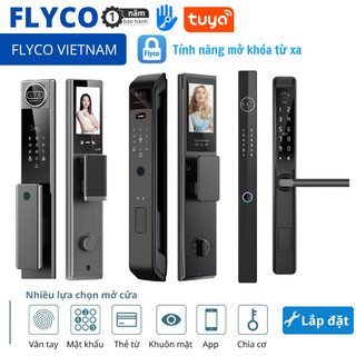   Lắp toàn quốc   Bản cải tiến 2025  Khóa Thông Minh Vân Tay Điện Tử Flyco Khoá Cửa Gỗ Xingfa Thép Vân Gỗ,Composite 