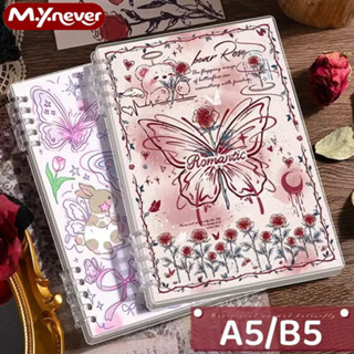 MUYUAN Sổ Tay B5 120 Trang – Sổ Còng A5 Thay Ruột Được, Bìa Họa Tiết Bướm Cho Học Sinh