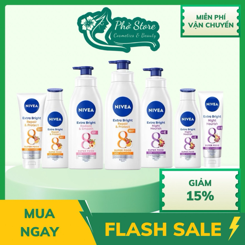 Sữa Dưỡng Thể Dưỡng Trắng Da NIVEA 180ml, 200ml, 350ml