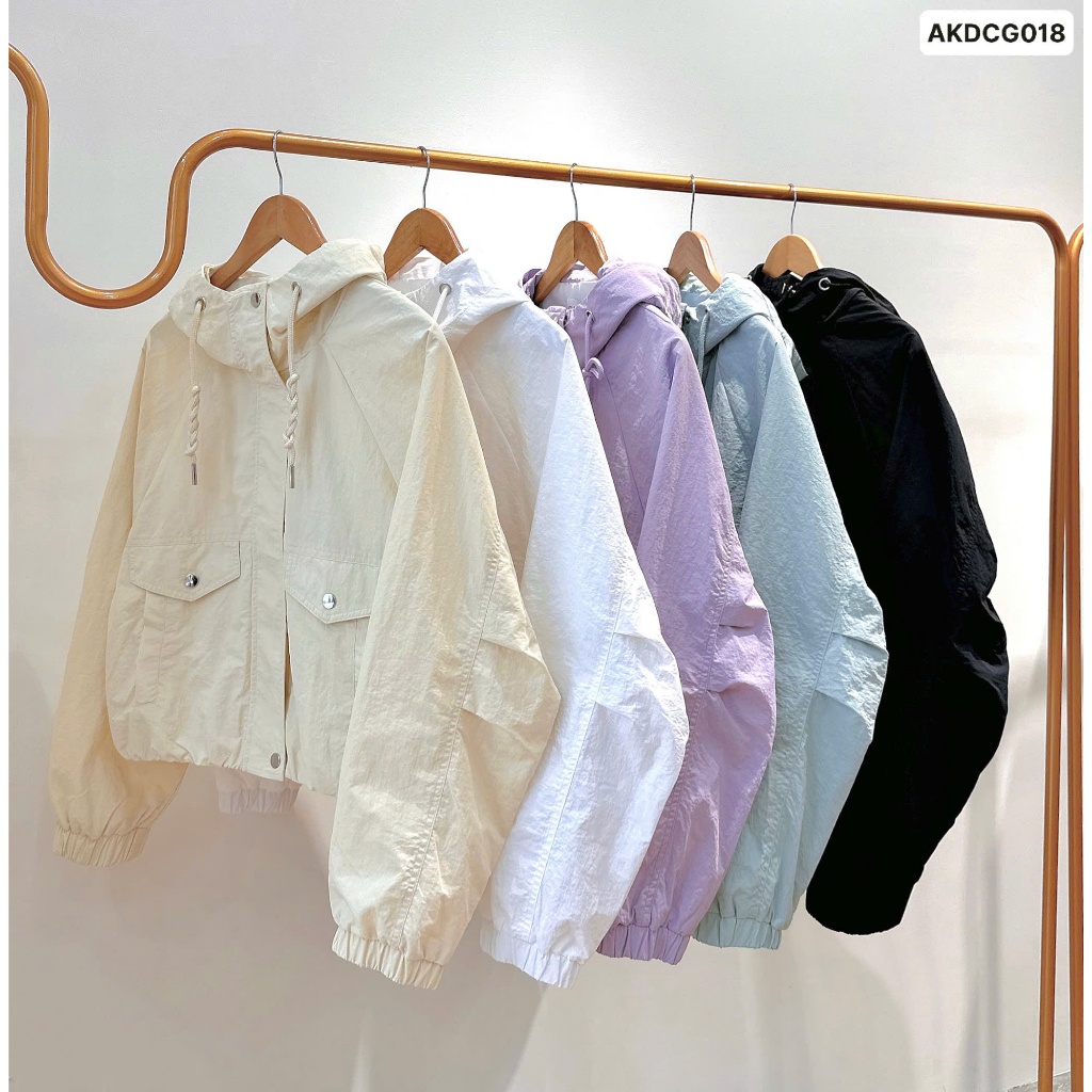 [DÒNG CAO CẤP MỚI]Áo Khoác Dù Nhăn Trượt Nước Chống UV Nút Bấm Che Khóa Kéo Lót Lụa Mịn Giữ Ấm Mùa Lạnh - weyu.studio