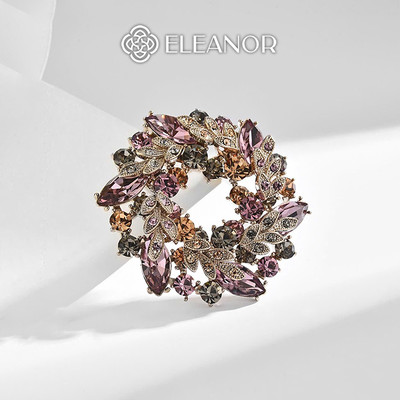Ghim cài áo nam nữ Eleanor Accessories đính đá vòng nguyệt quế phụ kiện thời trang trâm cài 11183