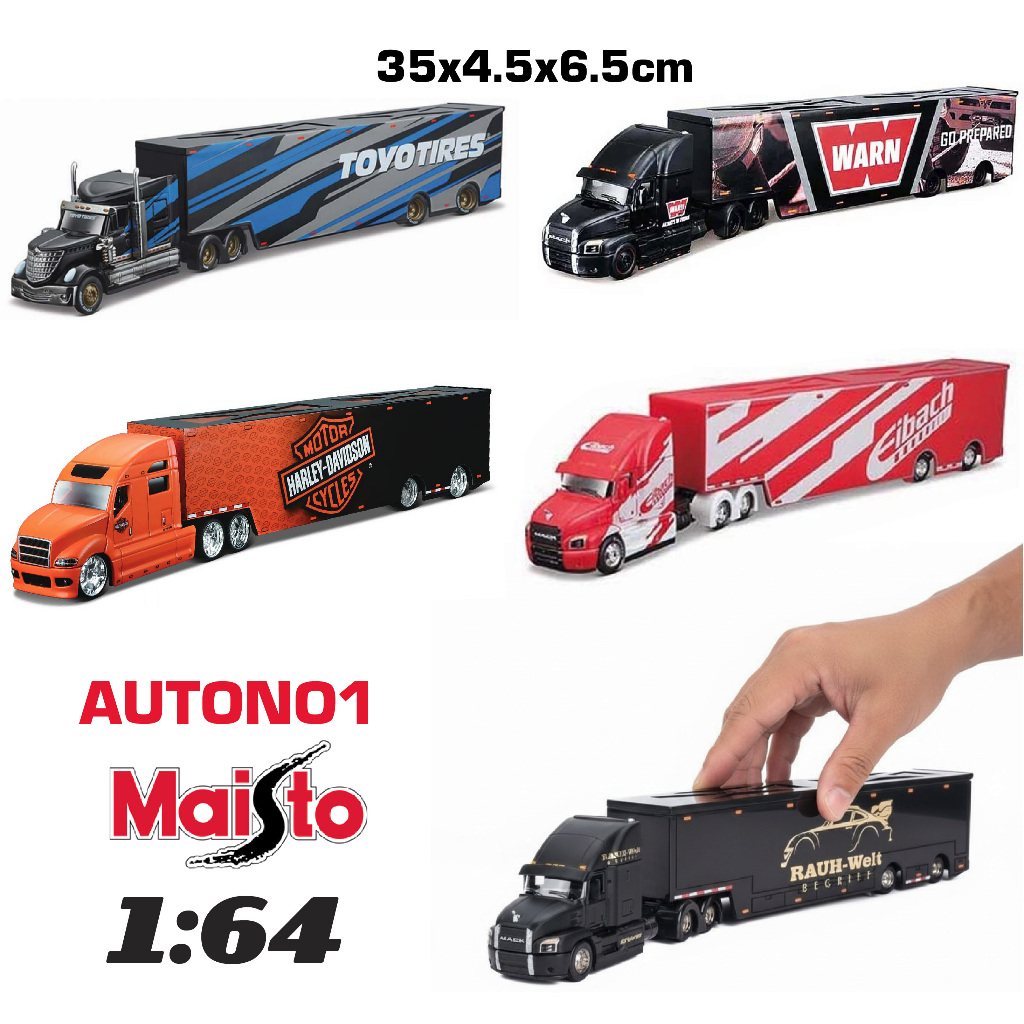 Tổng hợp các mẫu mô hình xe container Truck Harley RWB - Design Custom Haulers tỉ lệ 1:64 Maisto