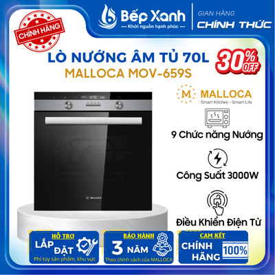 [TRẢ GÓP 0%] Lò Nướng Âm Tủ Malloca MOV-659S - 9 Chức Năng - Dung Tích 70L