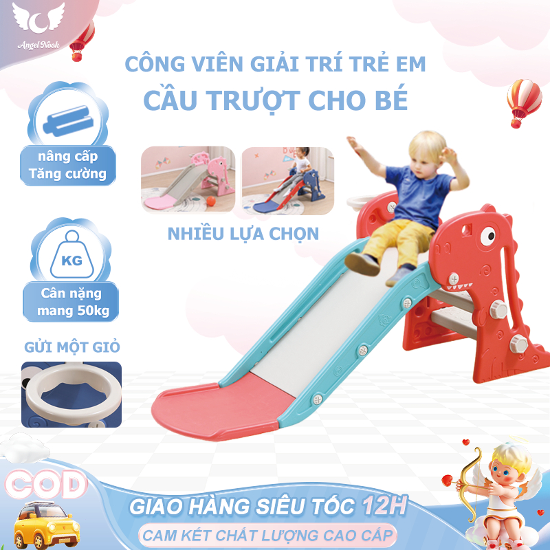 Cầu Trượt Cho Bé Chất liệu tốt cho sức khỏe HDPE bảo vệ môi trường Khả năng chịu lực 50kg+