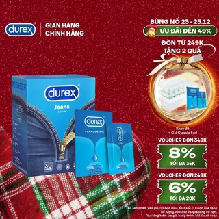  Combo Bao cao su Jeans hộp 30 bao + Gel bôi trơn Play Classic gói dùng thử 5ml 