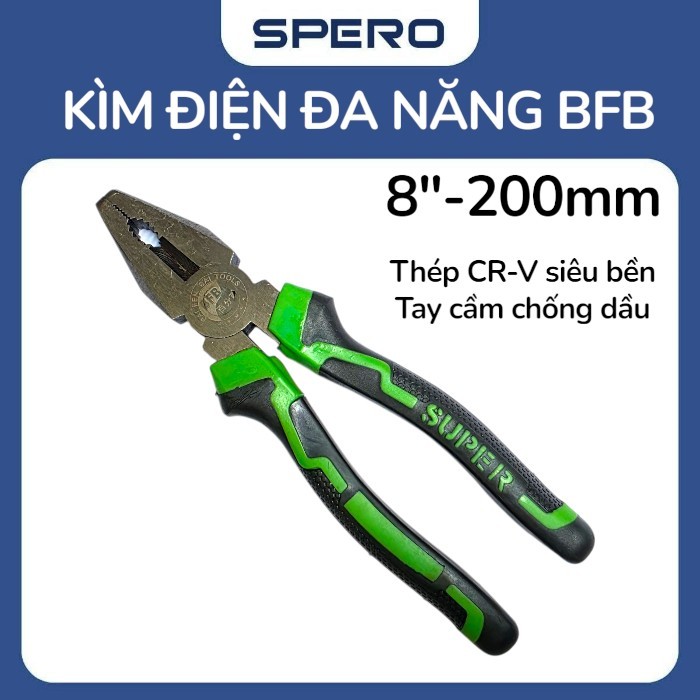 Kìm điện đa năng BFB CR-V cao cấp tay cầm chống trượt dùng thợ điện gia đình