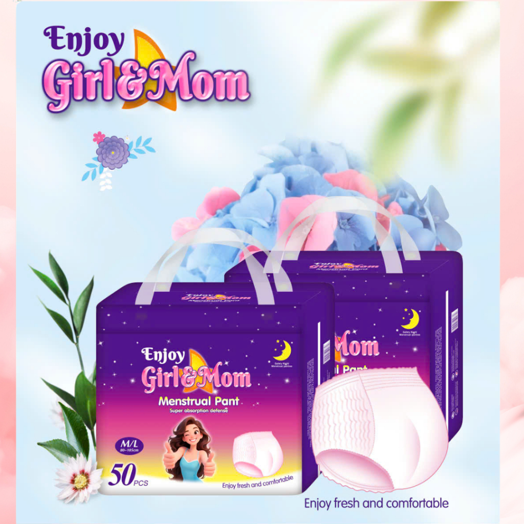 Băng vệ sinh dạng quần Enjoy Girl&Mom mỗi bịch 50 miếng, size 35-85kg