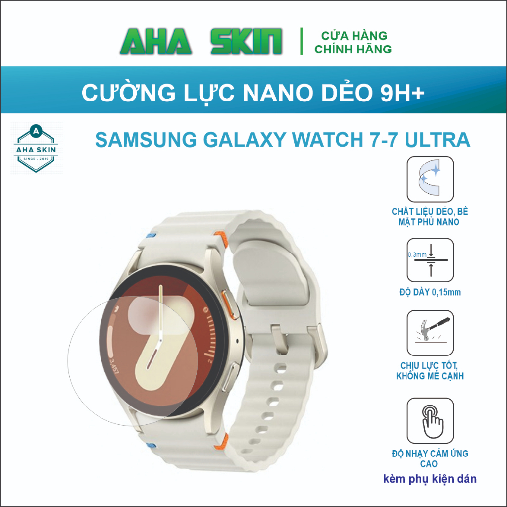 Dán cường lực Samsung Watch 7/watch 7 ultra,Cường lực dẻo 9h+