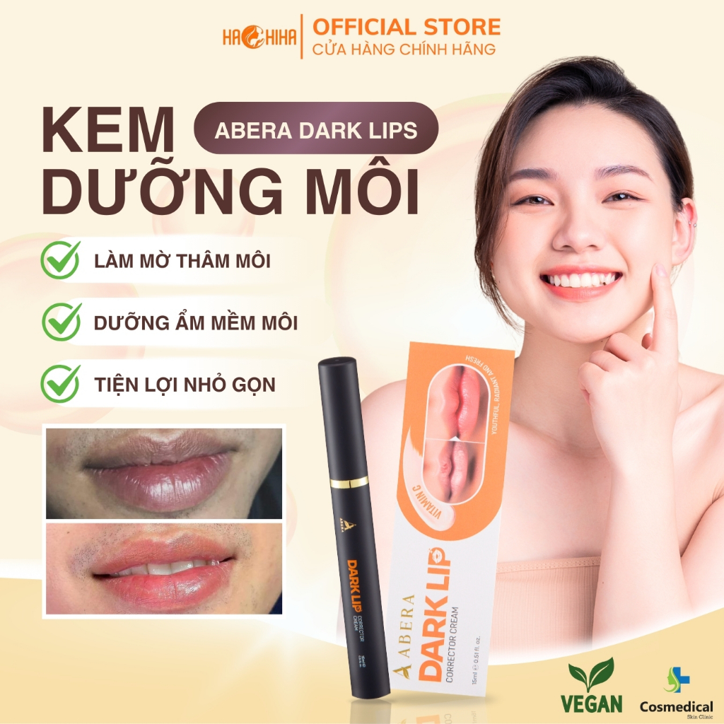 Kem Thâm Môi Abera Mờ Thâm Môi, Dưỡng Ẩm Môi, Giúp Môi Hồng Hào, Ngừa Khô Môi Nứt Nẻ 15ML
