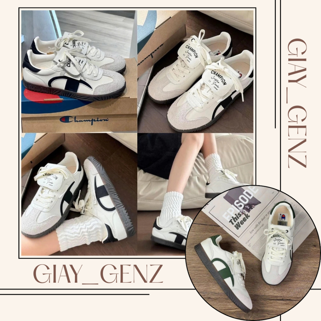 Giày Champion Nam Nữ, Giày Thể Thao Cham Đủ Màu Đen Xanh Bạc Full Box