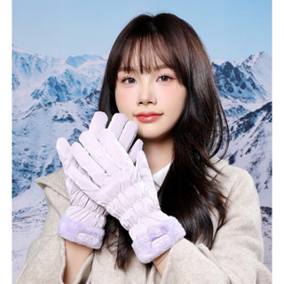  Bao tay nữ bao tay phao bao tay đi lạnh lót lông chống nước găng tay nữ nỉ ấm áp cách nhiệt 