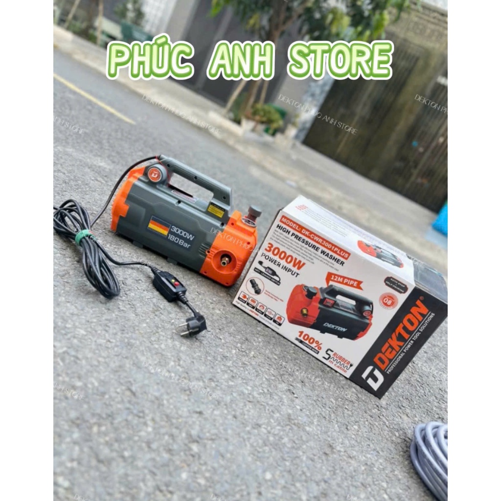 MÁY RỬA XE Dekton DKCWR 3001 PLUS CÔNG SUẤT 3000W ÁP LỰC CAO CÓ CHỈNH ÁP