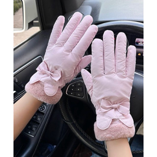  Bao tay phao nữ Găng Tay phao nữ đi lạnh lót lông chống nước cảm ứng điện thoại cách nhiệt 