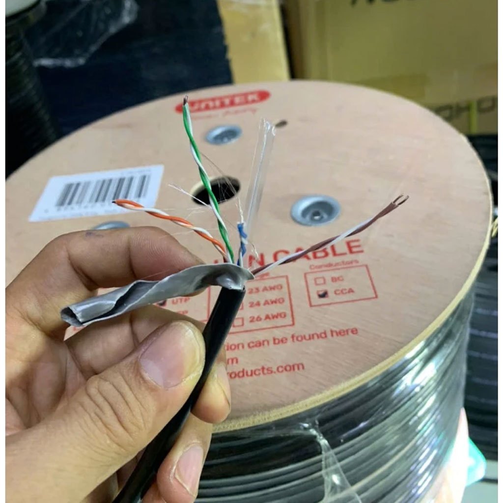 Cáp mạng ngoài trời Unitek 8 lõi hợp kim CCA, cáp lan, dây mạng, dây internet