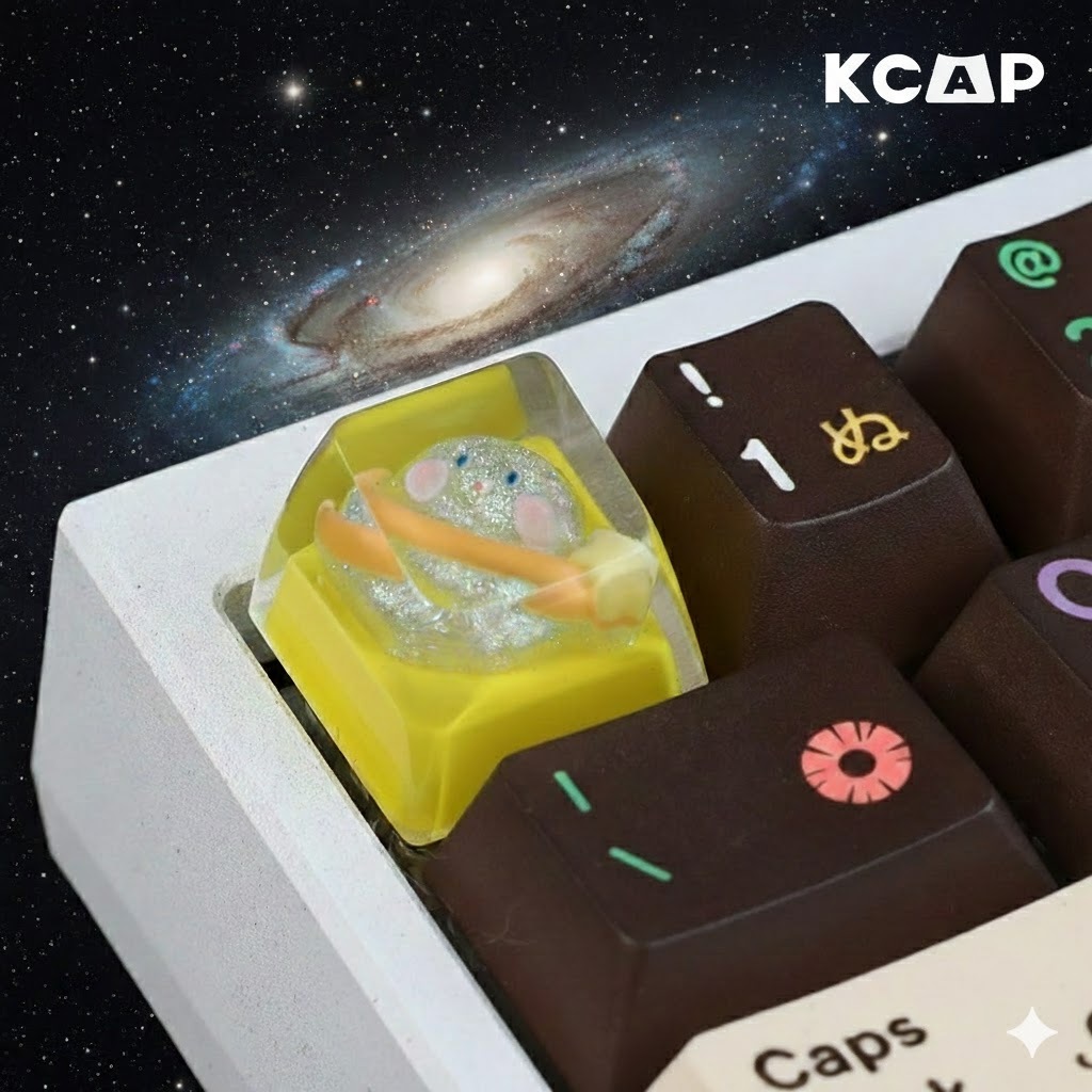 Keycap Hành Tinh Vàng Cute Trong Suốt | KCAP - World of keycaps