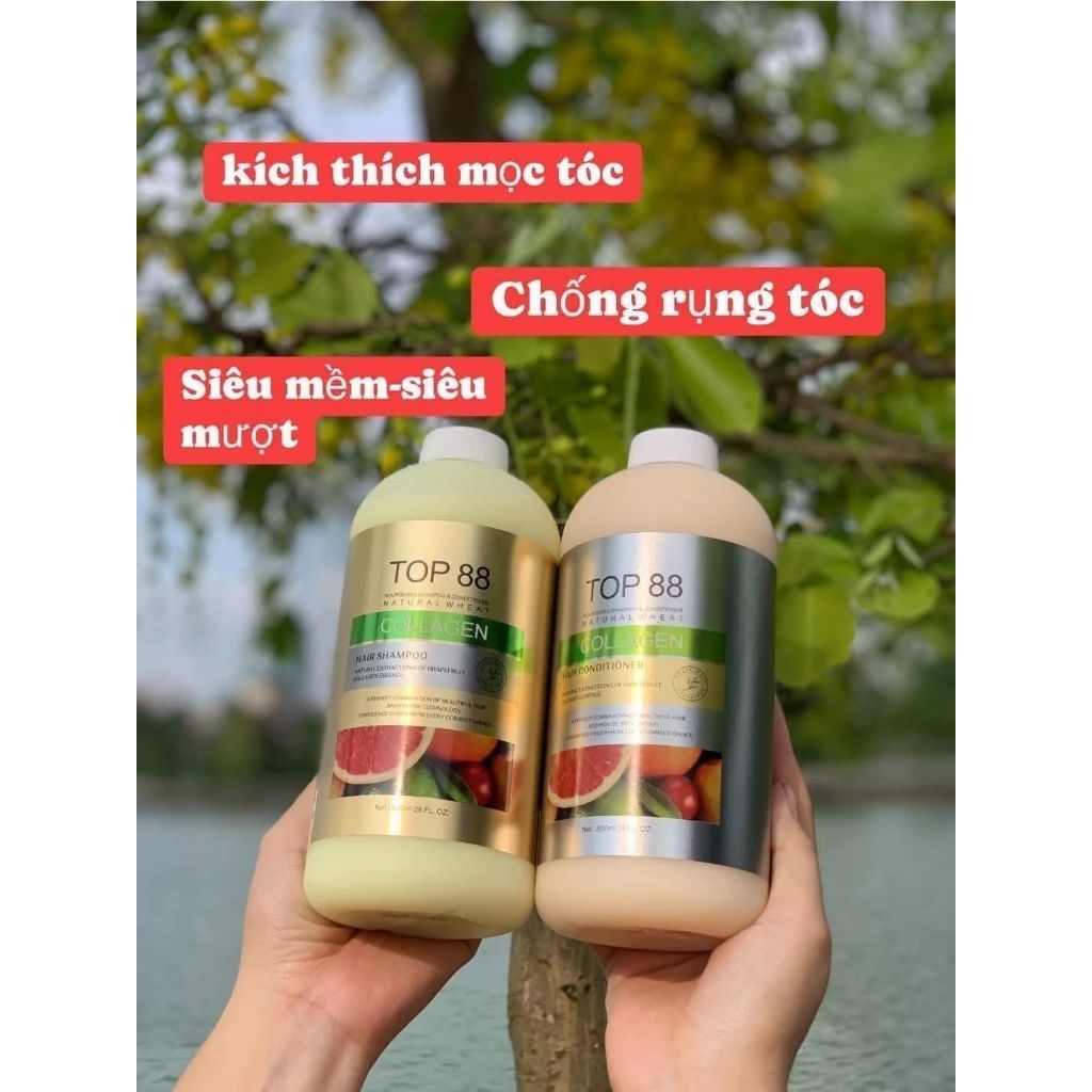 DẦU GỘI XẢ BƯỞI TOP 88 GIÚP TÓC BÓNG MƯỢT 800ML