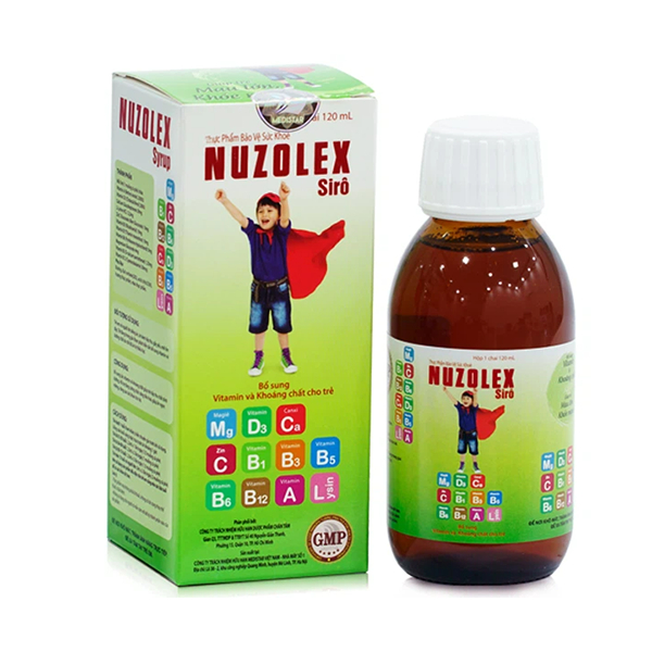 [CHÍNH HÃNG] Siro NUZOLEX - Hỗ trợ ăn ngủ ngon và bổ sung vitamin, khoáng chất cho bé - Lọ 120ml.