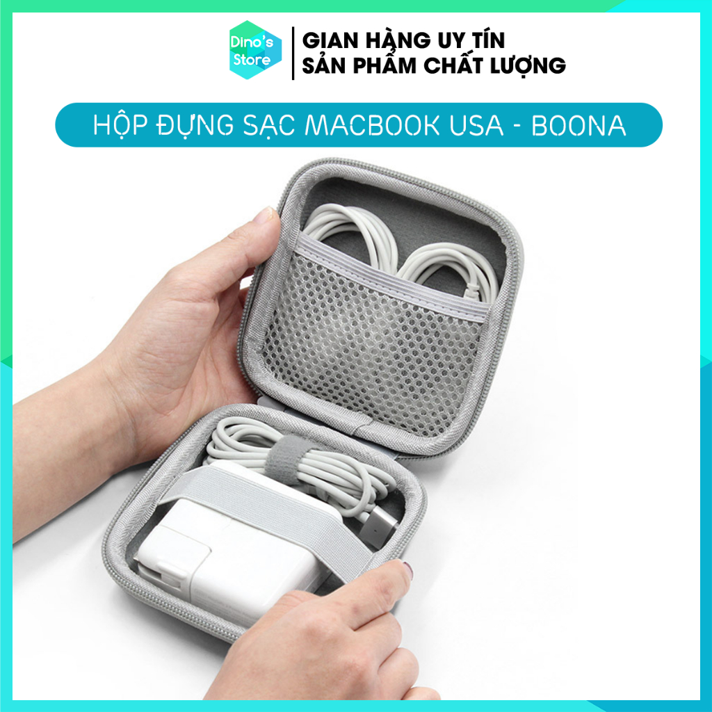 Hộp đựng phụ kiện,  cáp sạc Macbook và túi đựng phụ kiện điện tử Boona chống sốc chống nước - Boona F017
