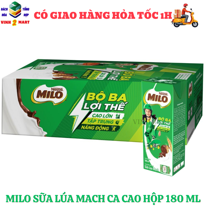 Sữa lúa mạch Milo Hộp 180ml