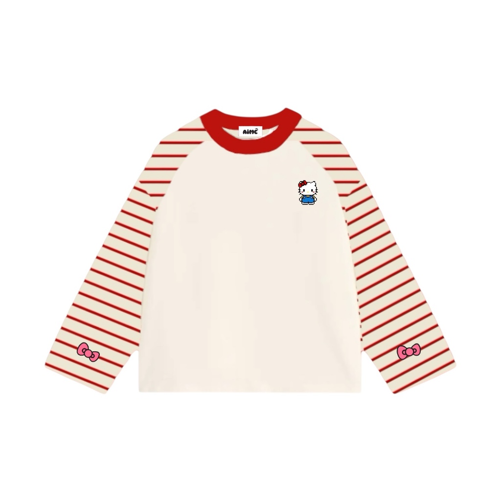 [LINK MỚI Ver2] Aimesaigon Áo Thun Tay Dài Raglan Phối Sọc Ngang Long Sleeve Boxy AIMÉ Form Rộng Cổ Tròn Áo Thu Đông | BigBuy360 - bigbuy360.vn