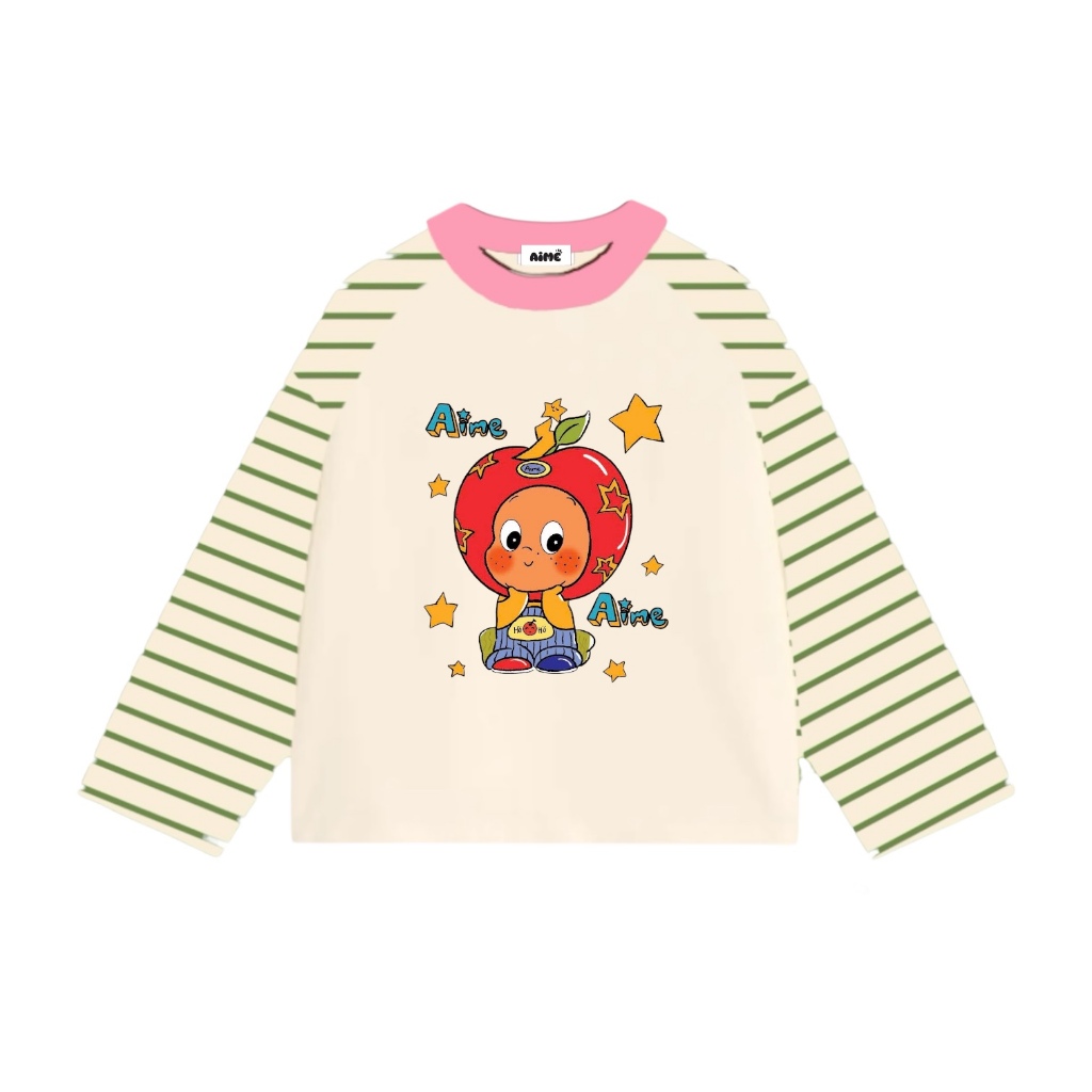 [LINK MỚI Ver2] Aimesaigon Áo Thun Tay Dài Raglan Phối Sọc Ngang Long Sleeve Boxy AIMÉ Form Rộng Cổ Tròn Áo Thu Đông | BigBuy360 - bigbuy360.vn