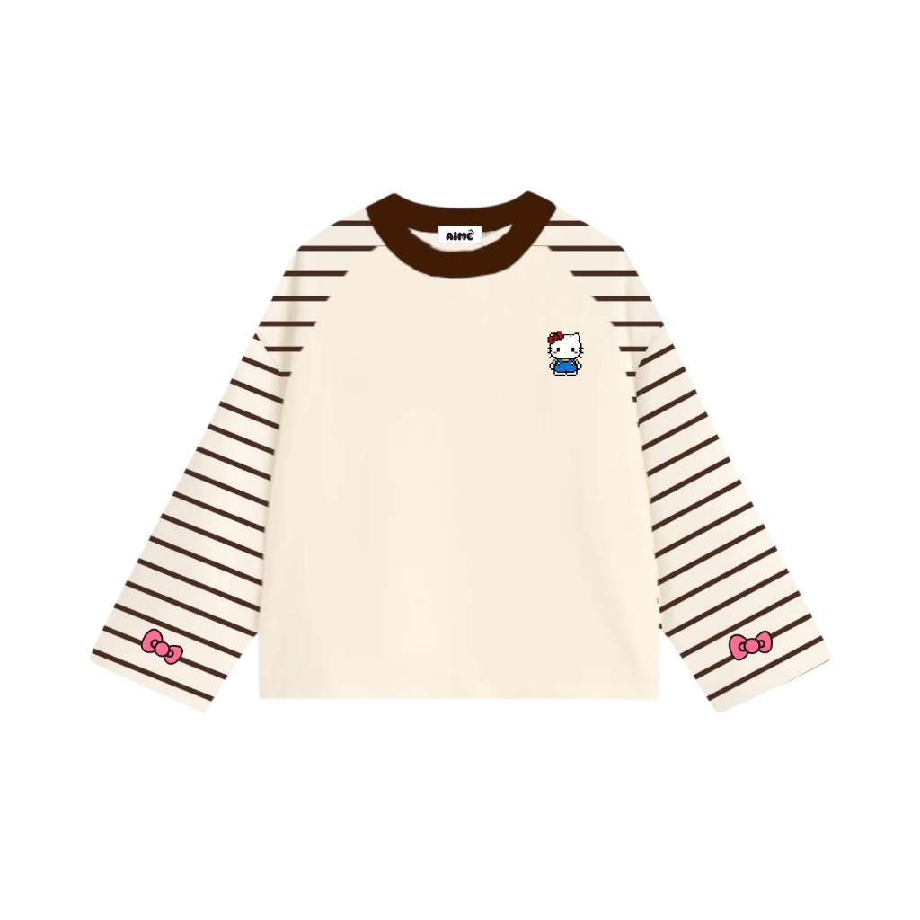 [LINK MỚI Ver2] Aimesaigon Áo Thun Tay Dài Raglan Phối Sọc Ngang Long Sleeve Boxy AIMÉ Form Rộng Cổ Tròn Áo Thu Đông | BigBuy360 - bigbuy360.vn