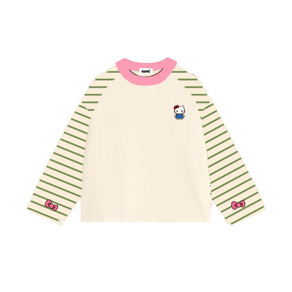 [LINK MỚI Ver2] Aimesaigon Áo Thun Tay Dài Raglan Phối Sọc Ngang Long Sleeve Boxy AIMÉ Form Rộng Cổ Tròn Áo Thu Đông | BigBuy360 - bigbuy360.vn