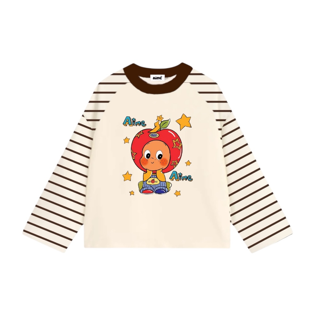 [LINK MỚI Ver2] Aimesaigon Áo Thun Tay Dài Raglan Phối Sọc Ngang Long Sleeve Boxy AIMÉ Form Rộng Cổ Tròn Áo Thu Đông | BigBuy360 - bigbuy360.vn