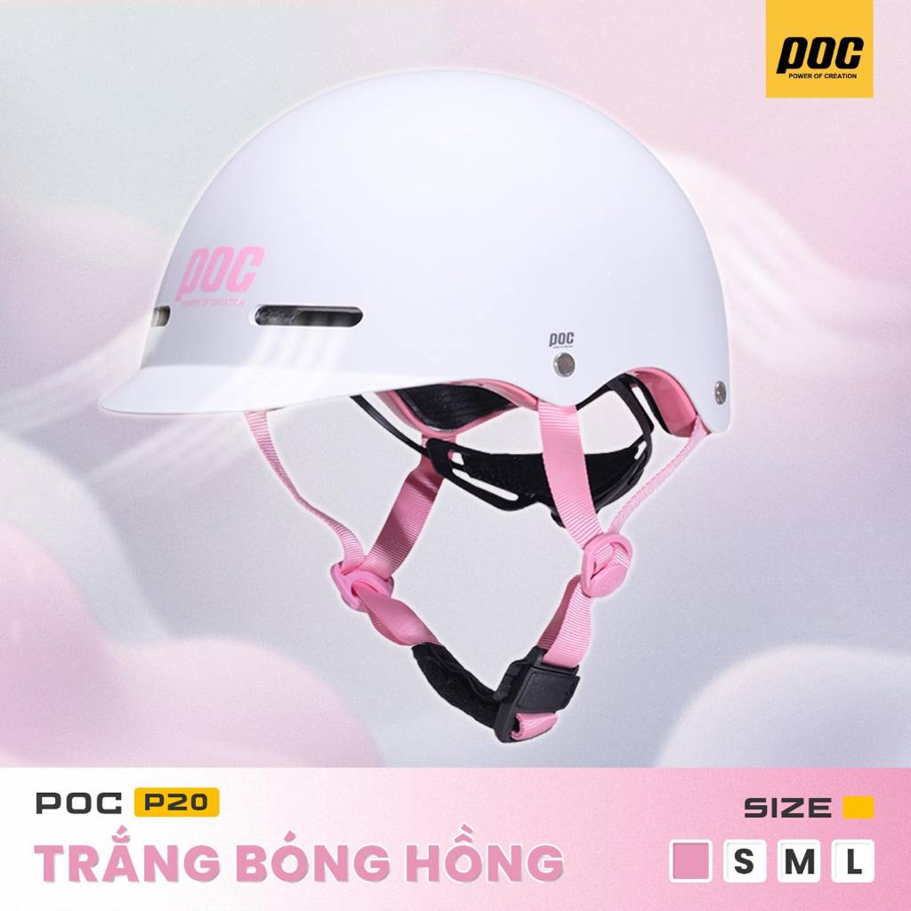 Nón POC P20 TRẮNG HỒNG (POC CREATION 1) Chính Hãng + Tặng kèm quà