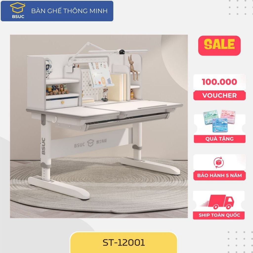Bàn Học Sáng Tạo ST-12001 Thương Hiệu BSUC - Thiết Kế Thông Minh, Chống Gù