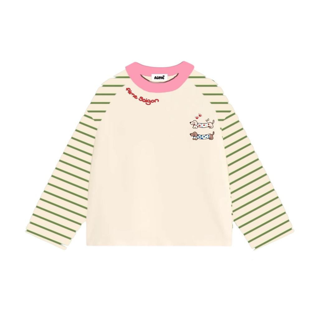 [LINK MỚI Ver2] Aimesaigon Áo Thun Tay Dài Raglan Phối Sọc Ngang Long Sleeve Boxy AIMÉ Form Rộng Cổ Tròn Áo Thu Đông | BigBuy360 - bigbuy360.vn