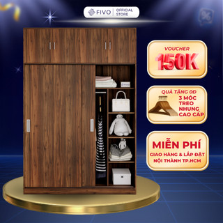  Freeship & lắp đặt HCM  Tủ Áo Quần Cửa Trượt FIVO FC31 Gỗ Chống Ẩm Cao Cấp Dày Dặn Màu Walnut Ấm Cúng Cho Phòng Ngủ 