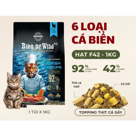 Hạt mèo Bite Of Wild F42 6 loại cá 1kg