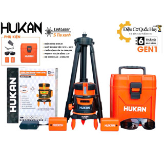  Máy cân bằng laser đèn led Hukan T22 5 tia xanh cảm ứng 2 pin lớn tặng chân đế 1m2 