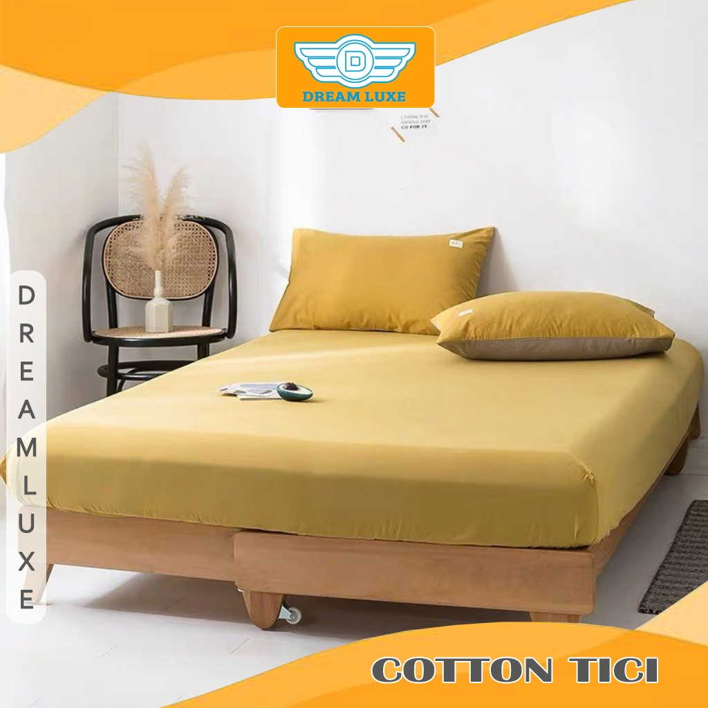 Bộ Ga Giường Cotton Tici 3 Món Ga Giường Và Vỏ Gối Vải Mịn Màng Thoáng Mát Chống Nhăn Hiệu Quả