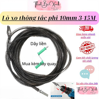  Dây Thông Tắc Cống Thông Bồn Cầu Lò Xo Từ 3m-15m Lắp Máy Khoan Đã Có Đầu Nối Tay Quay Bán Lẻ. 