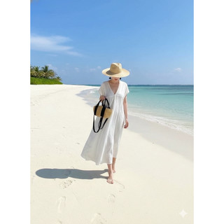 [HỎA TỐC HCM] Đầm maxi oversize cổ V tay cánh dơi