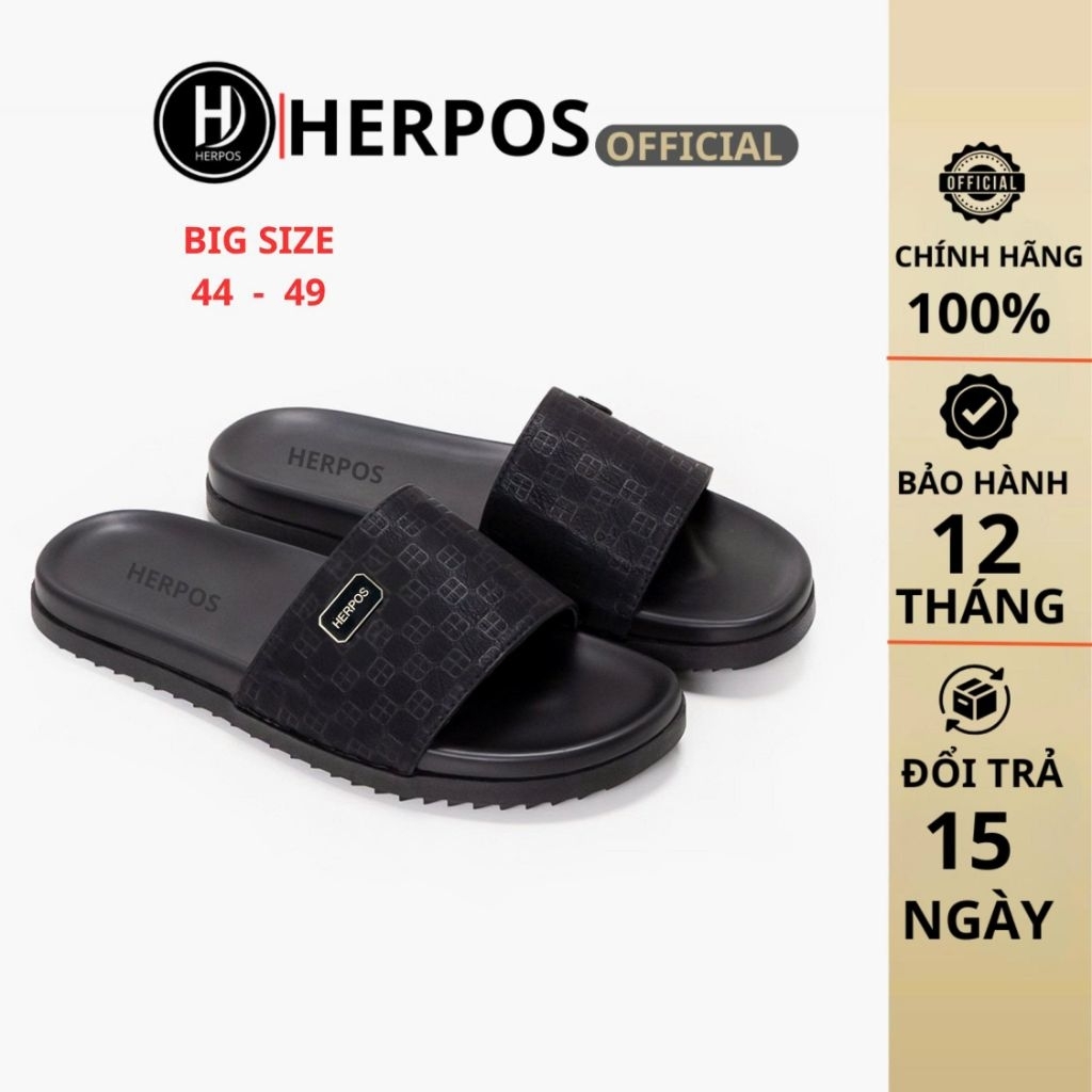 Dép in Hoa Văn Big Size 44,45,46,47,48,49 Herpos Chuyên Chân To Ngoại Cỡ Quai da Nhappj Khẩu Mềm Mại