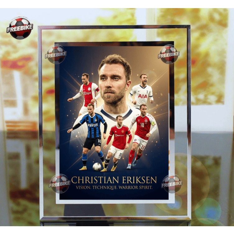 KHUNG POSTER CHRISTIAN ERIKSEN BẰNG KÍNH PHA LÊ CAO CẤP MẪU 2