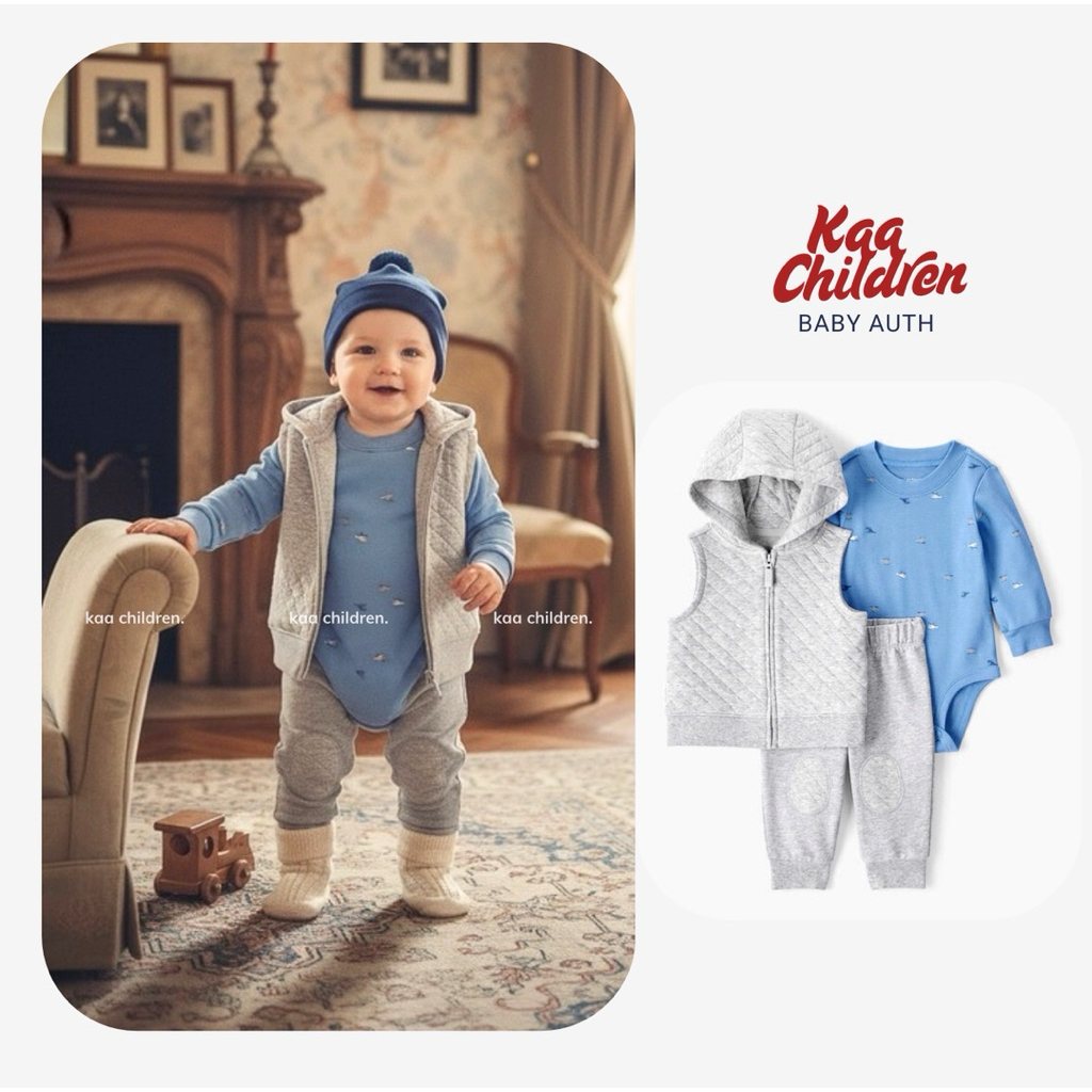 Set 3 Món Carter's [ Khoác Gilê - Quần - Bodysuit ] - Chính Hãng US